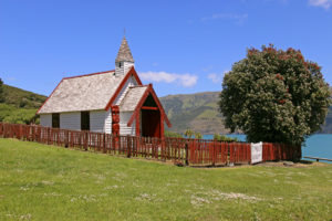 Maori-Kirche auf der Banks Peninsula nahe Christchurch