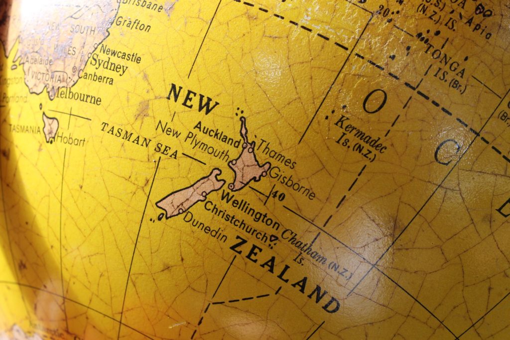 Globus mit Ausschnitt Neuseeland