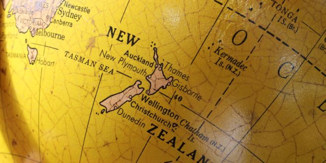 Globus mit Ausschnitt Neuseeland